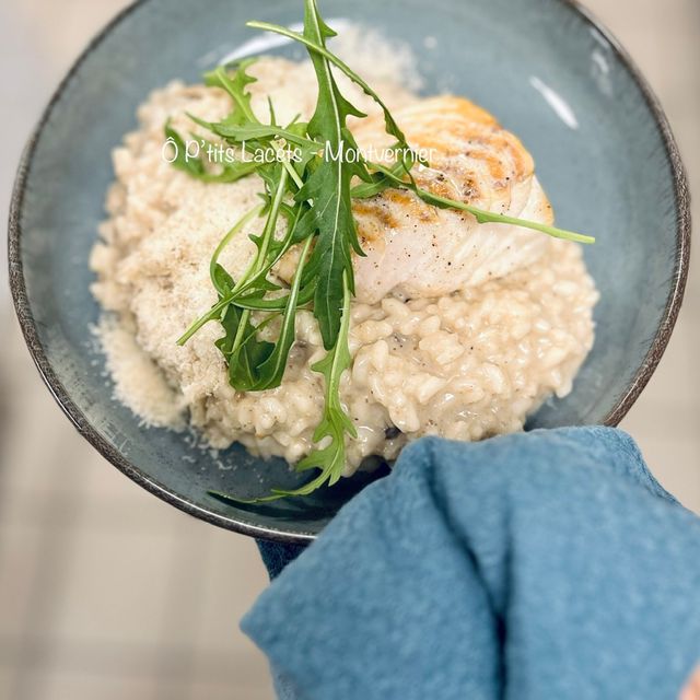 Dos d'Aiglefin {Risotto crémeux ô champignons & parmesan}